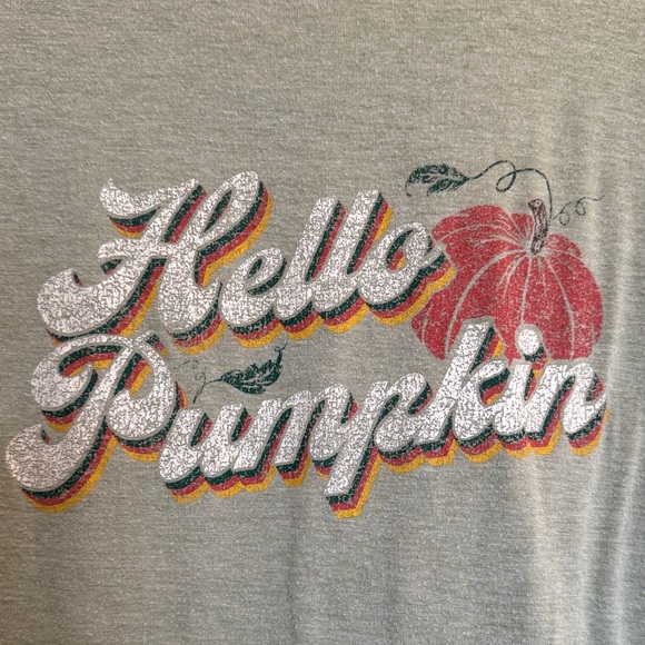 Sonoma Maternity Olive 'Hello Pumpkin' Short Sleeve Tee Size XL - Picture 3 of 6